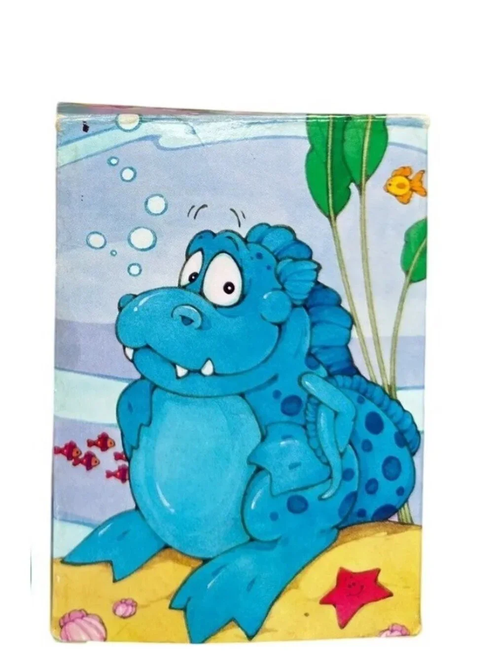 Sudsy Sinclair Blue Dinosaur Kids Liquid Soap Dispenser Set Avon Vintage 1980